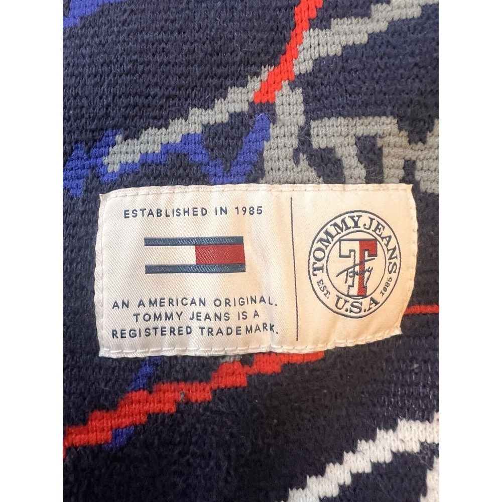 Tommy Hilfiger Denim Men's M "Tommy" Print Crew Neck Sweater Red White & Blue - Picture 6 of 8